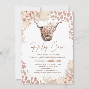 Invitation Boho Floral Saint-Vache Highland Baby shower de la