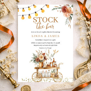 Invitation Boho Floral Stock Le Bar Couple Douche