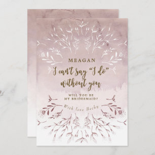 Invitation boho floral violet tu seras ma femme de ménage