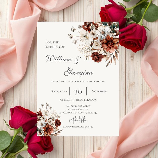 Invitation Boho floral wedding (Créateur téléchargé)