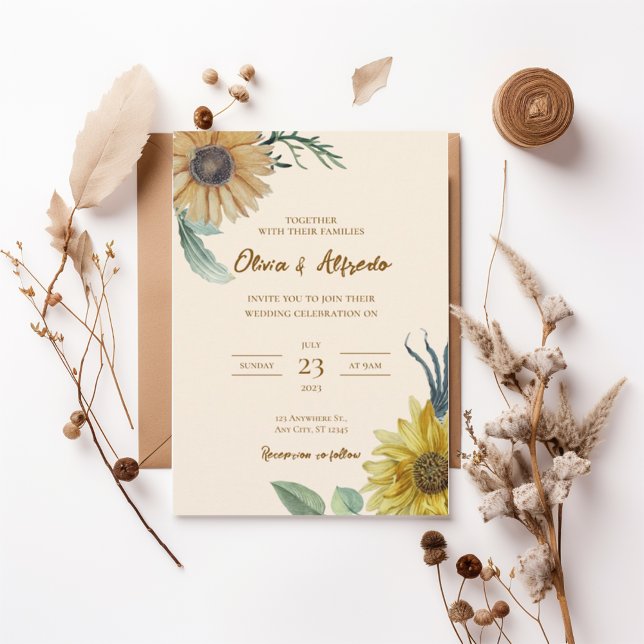 Invitation Boho Floral Wedding Invite (Créateur téléchargé)