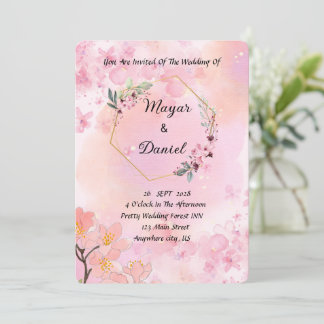 Invitation Boho Floral Wedding Inviter Cette Saison