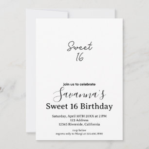 Invitation Boho Florals Douceur personnalisée 16 Anniversaire