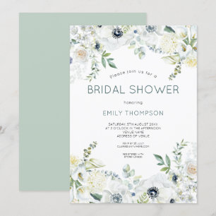 Invitation Boho Florals Eucalyptus Fête des mariées Feuille