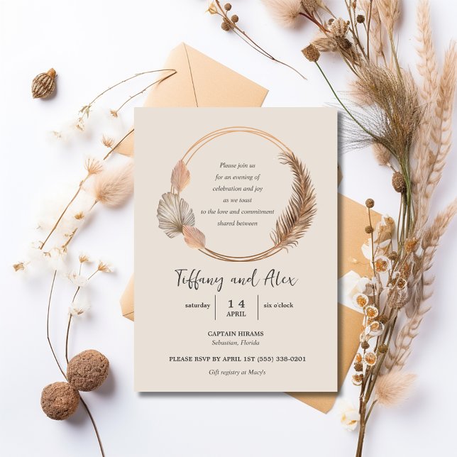 Invitation Boho Flowers (Boho Flowers Engagement Party Invitation)