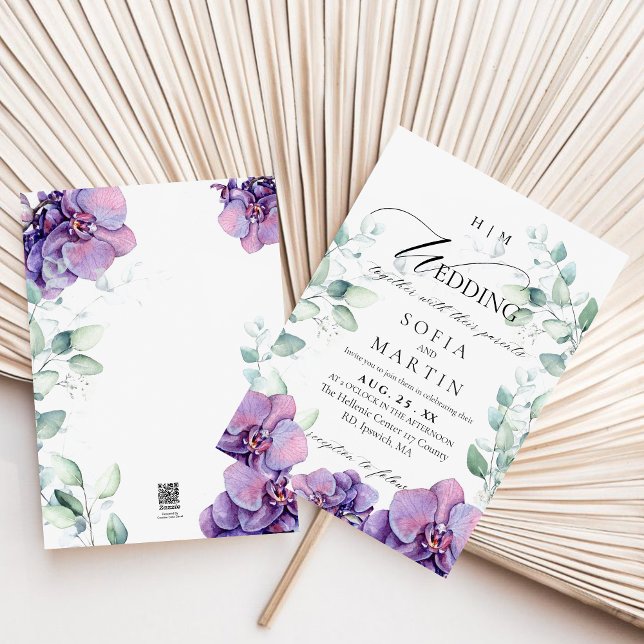Invitation Boho Flowers Jardin Mariage orchidée (Créateur téléchargé)