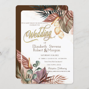 Invitation Boho Flowers Mariage