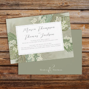 Invitation Boho Foliage Aquarelle Tropical Palm Feuilles