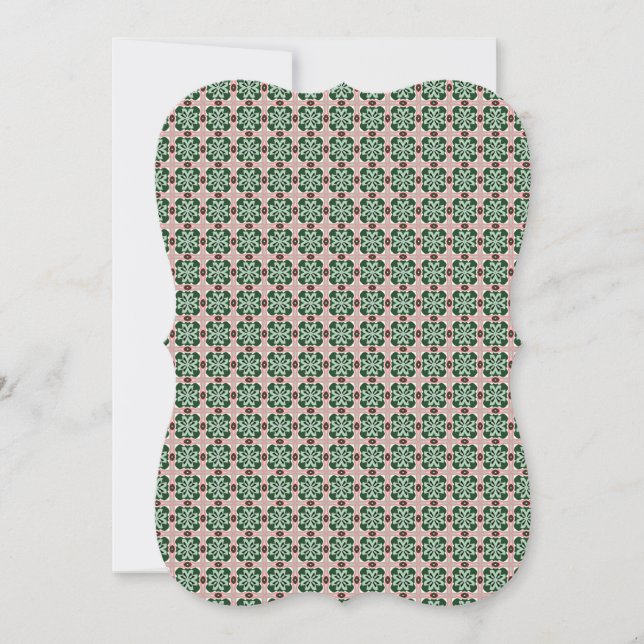 Invitation Boho Folk Art Eclectic Retro Motif de Noël (Devant)