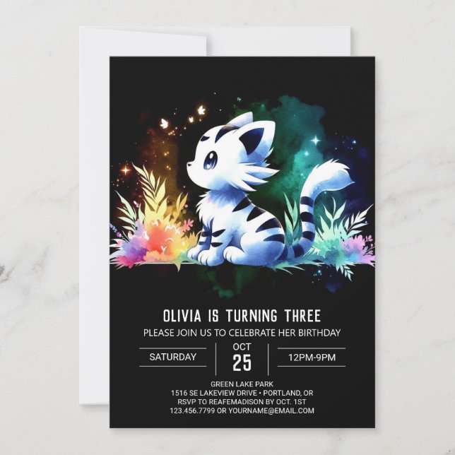 Invitation Boho Forest Tiger Anniversaire (Devant)