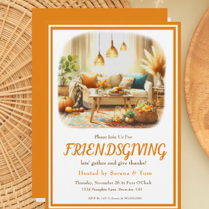 Invitation Boho Friendsgiving Action de grâce Salon