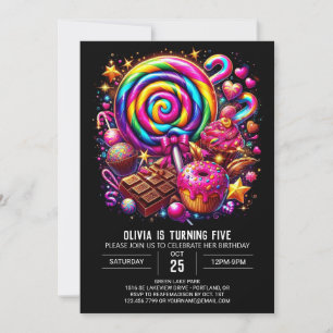 Invitation Boho Fun Candyland Digital Anniversaire
