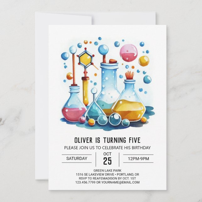 Invitation Boho Fusion Potion Scientifique Anniversaire (Devant)