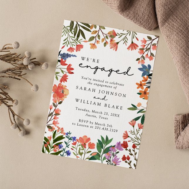 Invitation Boho Garden of Wildflower Engagement Party (Créateur téléchargé)