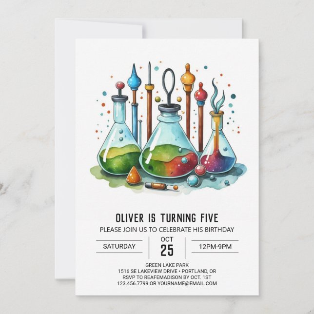 Invitation Boho Gear Discovery Scientifique Anniversaire (Devant)