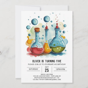 Invitation Boho Gear Potion Scientifique Anniversaire