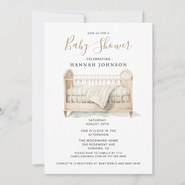 Invitation Boho Genre Neutral Nursery Baby shower (Devant)