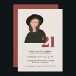 Invitation Boho Girl Minimalist Terracotta 21e anniversaire<br><div class="desc">Peut être entièrement customisé pour répondre à vos besoins. © Gorjo Designs. Fait pour vous via la plateforme Zazzle. // Besoin d'aide pour customiser votre design ? Vous avez d'autres idées ? N'hésitez pas à me contacter (Zoe) directement. Facultatif : la couleur et les polices Arrière - plans peuvent être...</div>