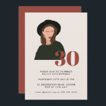 Invitation Boho Girl Mod minimaliste Terracotta 30e anniversa<br><div class="desc">Peut être entièrement customisé pour répondre à vos besoins. © Gorjo Designs. Fait pour vous via la plateforme Zazzle. // Besoin d'aide pour customiser votre design ? Vous avez d'autres idées ? N'hésitez pas à me contacter (Zoe) directement. Facultatif : la couleur et les polices Arrière - plans peuvent être...</div>