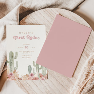 Invitation Boho Girls First Rodeo Cowgirl Anniversaire