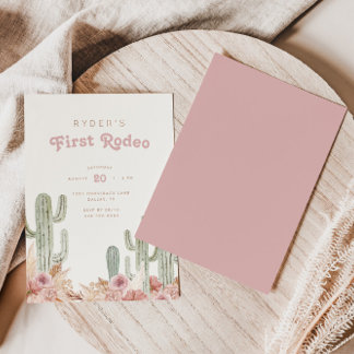 Invitation Boho Girls First Rodeo Cowgirl Anniversaire