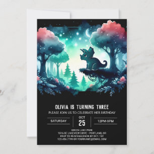 Invitation Boho Girly Triceratops Anniversaire