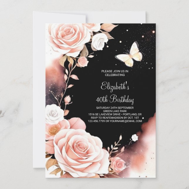 Invitation Boho Glam Digital 40e anniversaire (Devant)