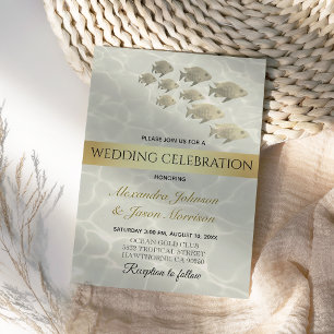 Invitation Boho Gold Beach Wedding