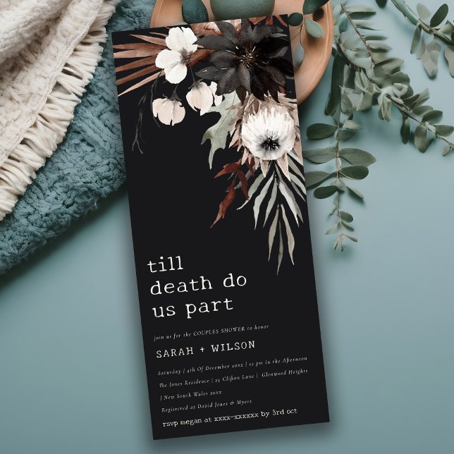 Invitation Boho Gothique Rouille Noir Botanique Couples Douch (Créateur téléchargé)