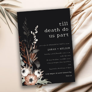 Invitation Boho gothique rouille Noir Fiançailles botanique