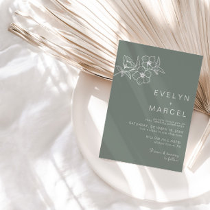 Invitation Boho Green Destination Floral Mariage