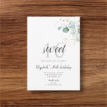 Invitation Boho Green Eucalyptus Sweet 16<br><div class="desc">Entrez dans un monde d'élégance et fêtez d'avoir seize ans en style ! Notre invitation personnalisée Sweet 16 anniversaire est l'incarnation de la grâce et du charme jeune. Décoré avec goût dans le coin supérieur gauche, l'aquarelle est délicate illustration d'un bouquet d'eucalyptus, apportant une touche de beauté botanique au design....</div>
