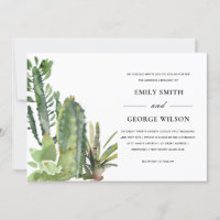 BOHO GREEN FLORAL DESERT CACTI FOLIAGE MARIAGE