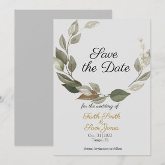 Invitation Boho Grey Pampas Grass Enregistrer la date Invitat
