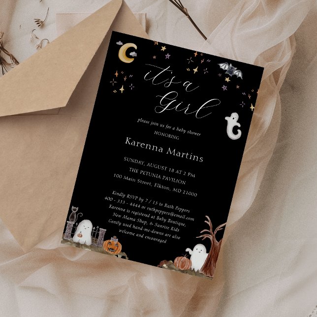 Invitation Boho Halloween C'est un Baby shower féminin (Créateur téléchargé)