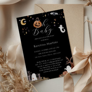 Invitation Boho Halloween Genre Neutre Oh Baby shower