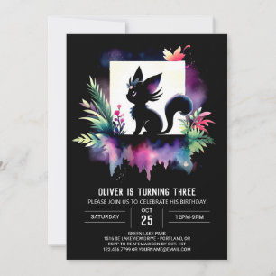Invitation Boho Happy Chat Anniversaire