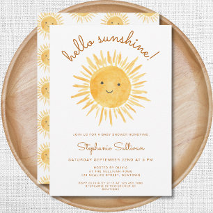 Invitation Boho Hello Sunshine Baby shower non sexiste