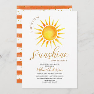 Invitation Boho Hello Sunshine watercolor baby shower