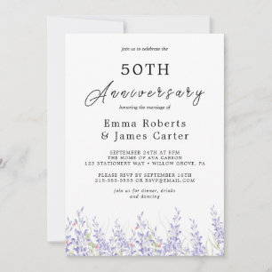 Invitation Boho Herbe de la Pampa 50e Anniversaire de Mariage