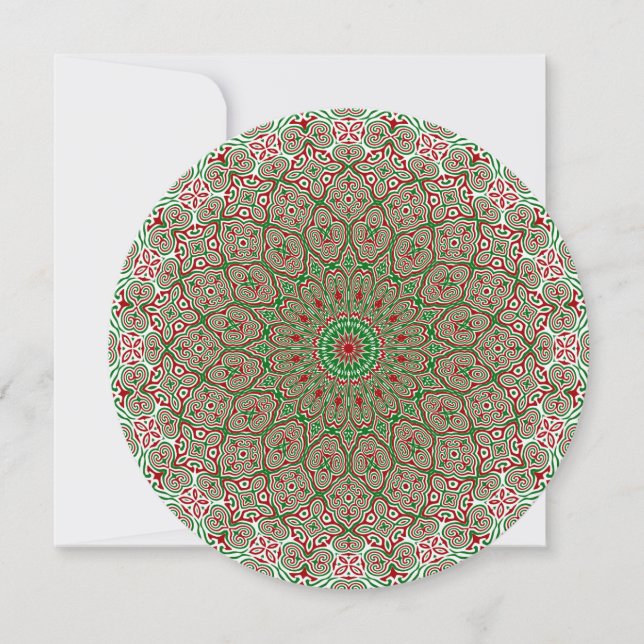 Invitation Boho Hippie Funky Trippy Orné Mandala de Noël  (Devant)