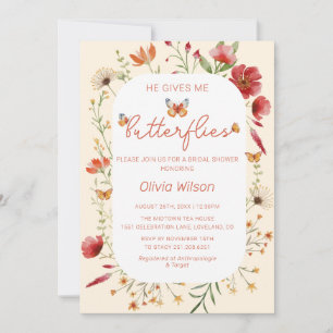 Invitation Boho Il Me Donne Fête des mariées Aux Papillons