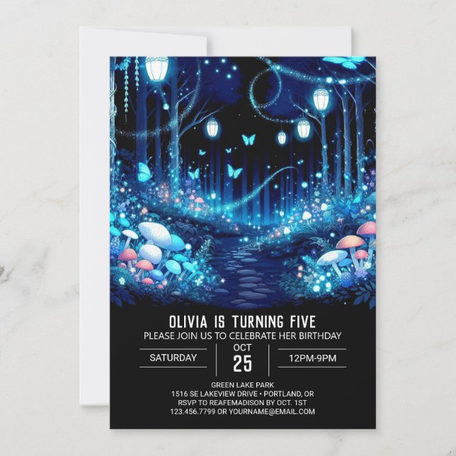 Invitation Boho Imaginaire Woodland Digital Anniversaire (Devant)