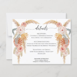 Invitation Boho Jungle Pampas Grass Floral n Foliage Mariage