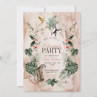 Invitation Boho Jungle Retraite Party aquarelle