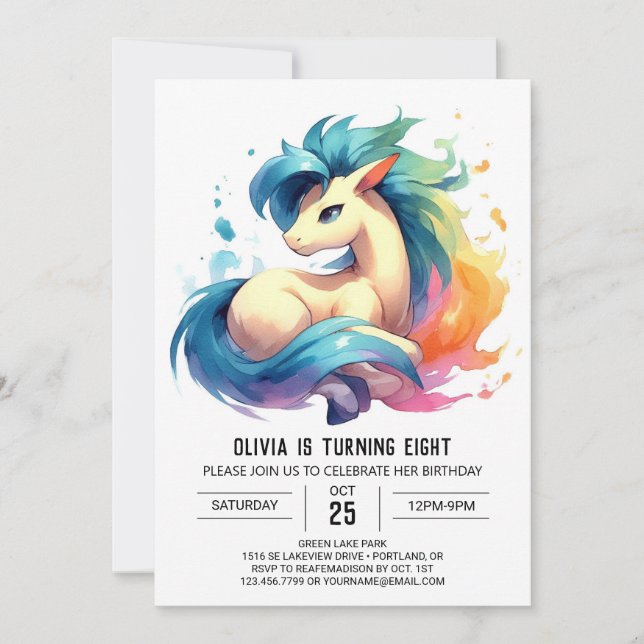 Invitation Boho Kids Horse Anniversaire (Devant)