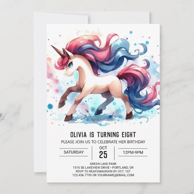 Invitation Boho Kids Horse Anniversaire (Devant)