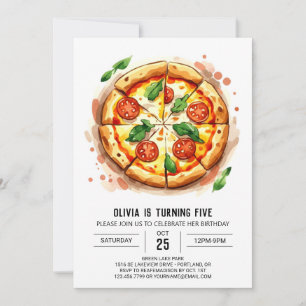 Invitation Boho Kids Pizza Anniversaire