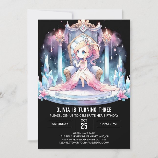 Invitation Boho Kids Princess Anniversaire (Devant)