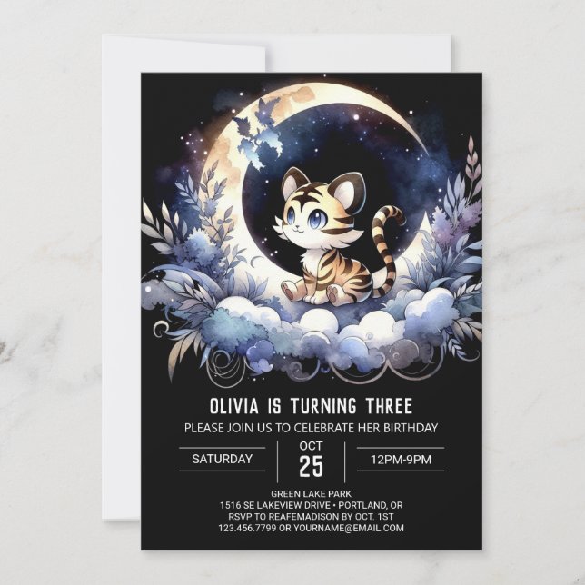 Invitation Boho Kids Tiger Anniversaire (Devant)
